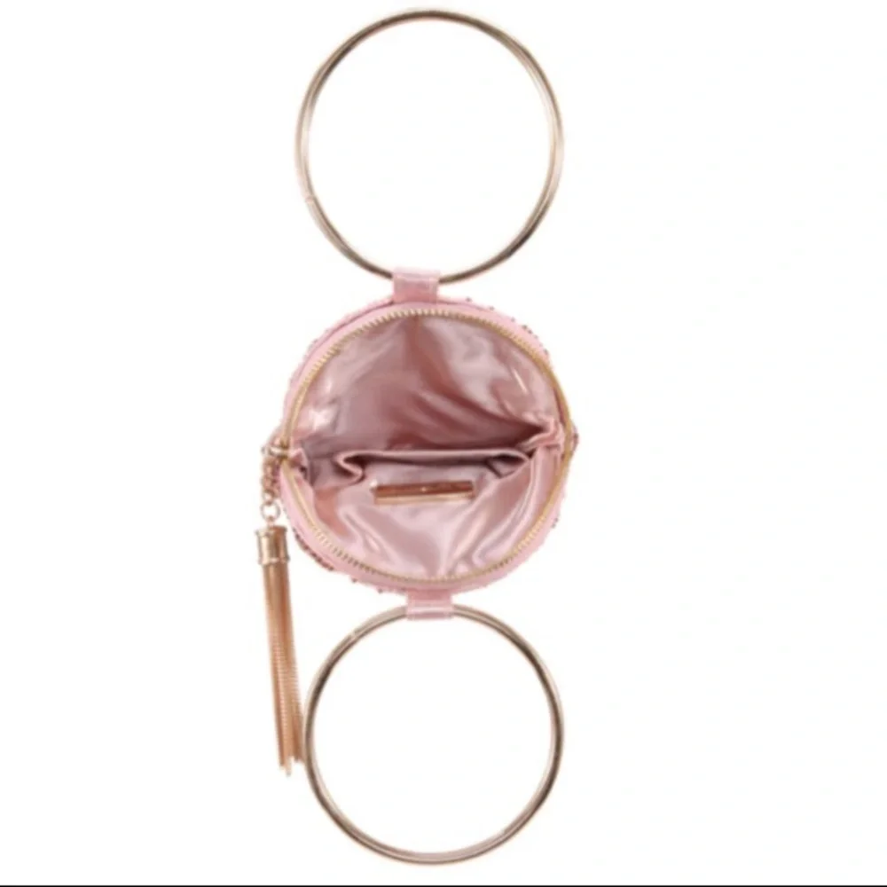 NWT Nina Chandler Rose Gold Mesh Metallic Clutch - Picture 4 of 8